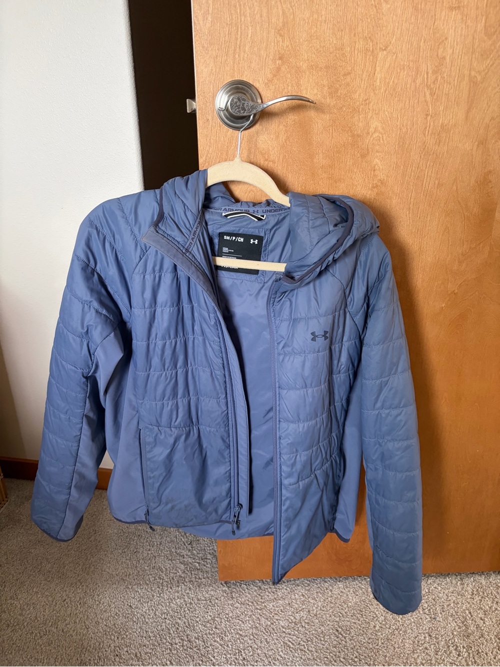Under Armour Women's Slate Blue Quilted Hooded Puffer Jacket